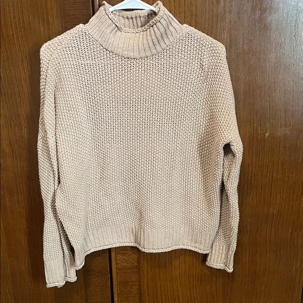 SHEIN Beige Cowl Neck Sweater